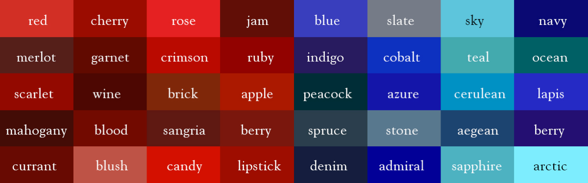 Color Chart for Mobazha